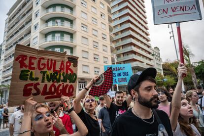 Manifestación contra el turismo de masas en Alicante.