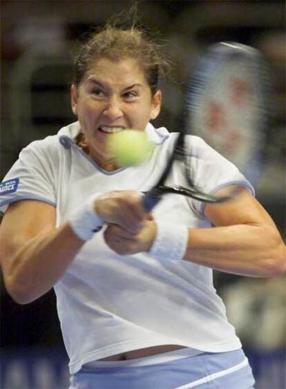 Monica Seles, durante un partido.