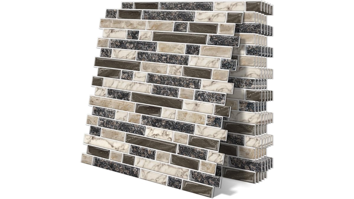 Azulejos adhesivos con forma de ladrillo.