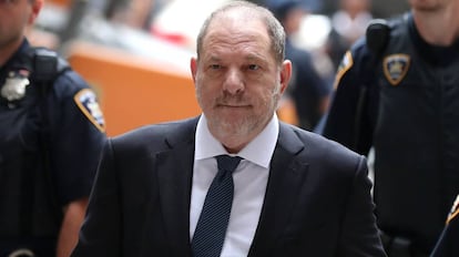 Harvey Weinstein, este jueves, a su llegada a la Corte Suprema de Nueva York.