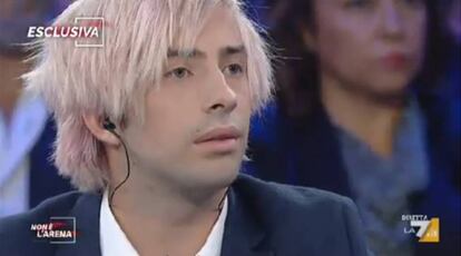 Jimmy Bennett en el programa 'Non e l'Arean' el pasado domingo.