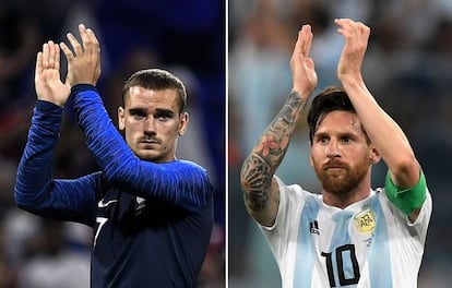 Griezmann (i) y Lionel Messi, en el Mundial de Rusia.