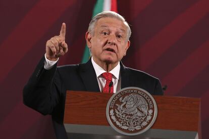 Andrés Manuel López Obrador durante su conferencia de prensa matutina del pasado 24 de mayo.