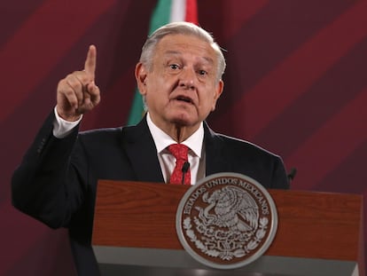 Andrés Manuel López Obrador durante su conferencia de prensa matutina del pasado 24 de mayo.