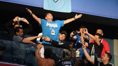 Maradona, durante o jogo entre Argentina e Nigéria.