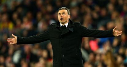 Luis Enrique, durante el clásico.