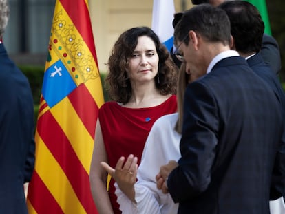 La presidenta de la Comunidad de Madrid, Isabel Díaz Ayuso, este viernes en la Conferencia de Presidentes en Barcelona.