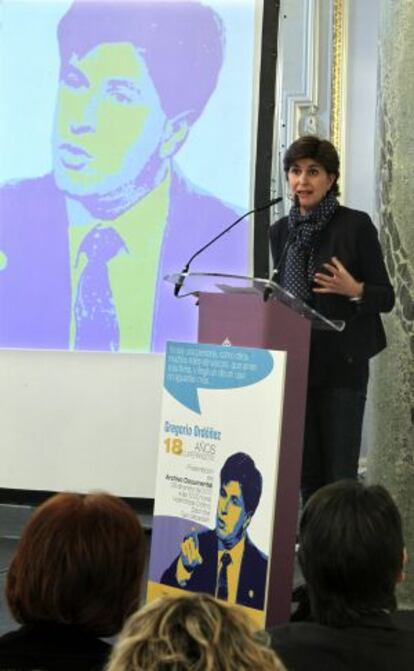 María San Gil en la presentación del archivo Ordóñez.