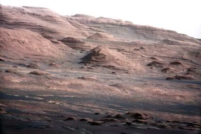 El monte Sharp fotografiado por el robot 'Curiosity'.