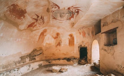 Frescos del monasterio de Davit Gareja, en la región de Kakheti (Georgia).