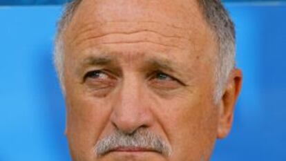 Scolari, durante el partido de semifinales entre Brasil y Alemania.