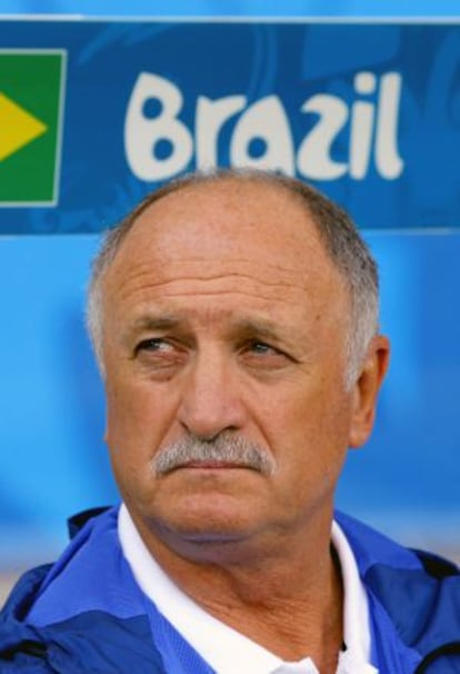 Scolari, durante el partido de semifinales entre Brasil y Alemania.