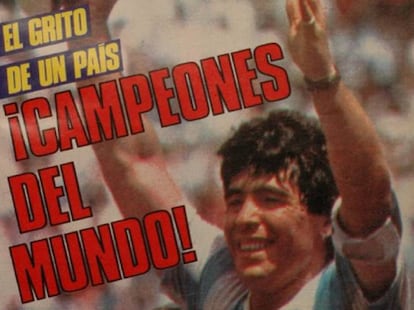 Portada de El Gráfico que refleja el triunfo de Argentina en México 86.
