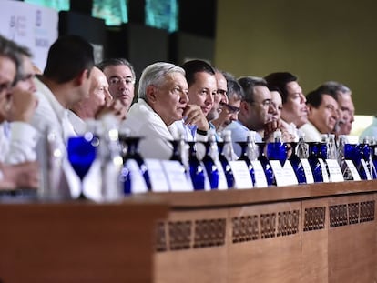 Andrés Manuel López Obrador, presidente de México, en la clausura la 83 Convención Bancaria, en Acapulco, el 17 de marzo de 2020.