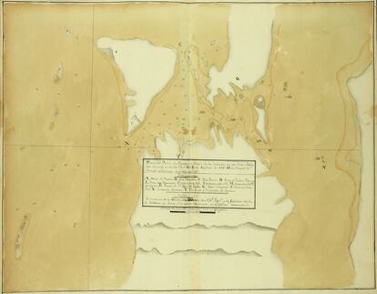 Carta náutica del Puerto de Ecomon o bahía de la Cruzada (Malvinas). / ARCHIVO MUNICIPAL DE EL PUERTO DE SANTA MARÍA
