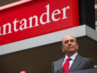 El presidente del Santander, Emilio Botin, en Nueva York.
