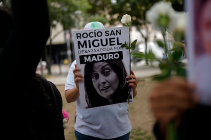 Una manifestante en Caracas, el 18 de julio.