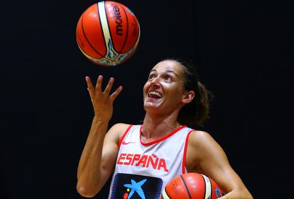 Laia Palau, en un entrenamiento con la selección. FEB