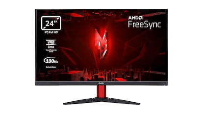 Monitor gaming sobre fondo blanco.