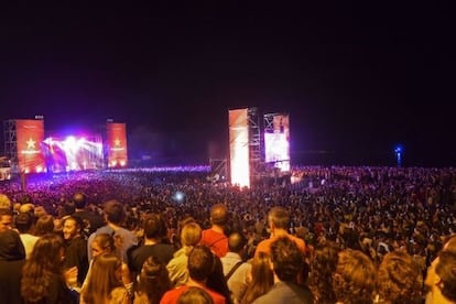 Concierto de Manel en la playa de Bogatell, las pasadas fiestas de La Merc&egrave;.  