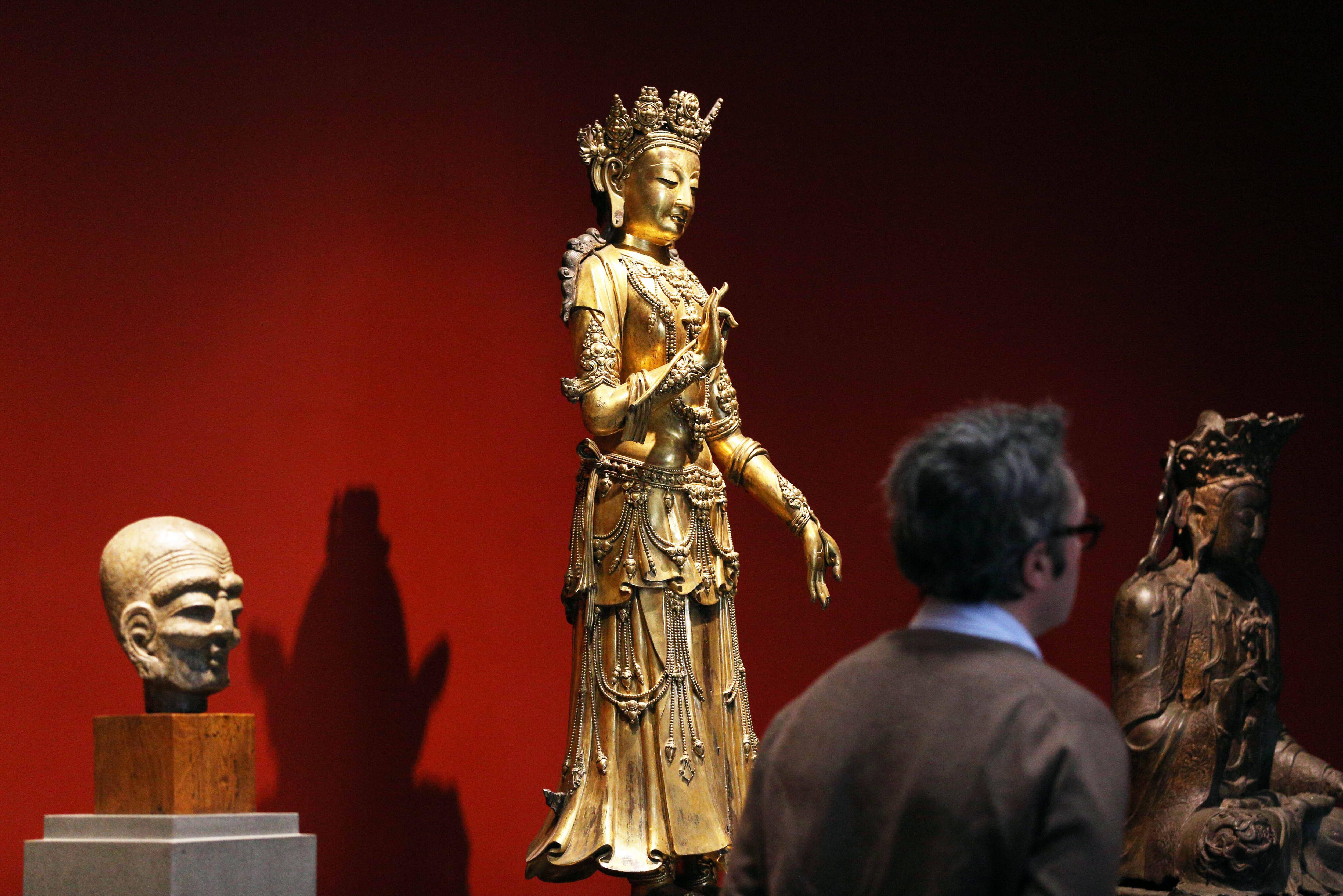 Una de las esculturas expuesta en el museo Cernuschi, durante su reinauguración en marzo de 2020.