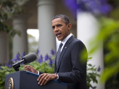 El presidente de EE UU, Barack Obama, durante su comparecencia en la Casa Blanca este jueves.