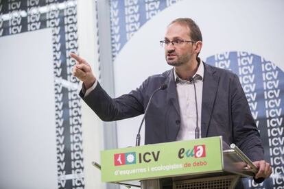 Joan Herrera ala seu d'ICV després de la compareixença de Mas.