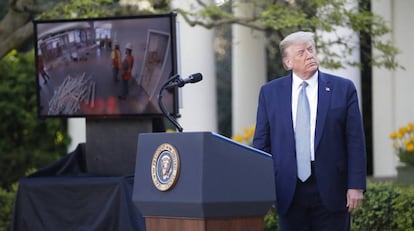 Donald Trump en su comparecencia ante los periodistas el pasado miércoles.