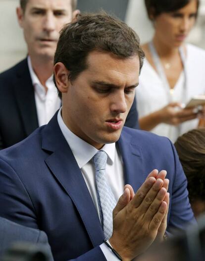 El líder de Ciudadanos, Albert Rivera, a su llegada este martes al Congreso.