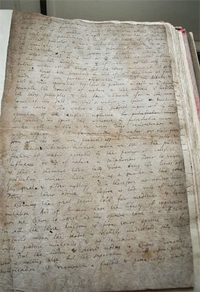 El manuscrito de Newton.