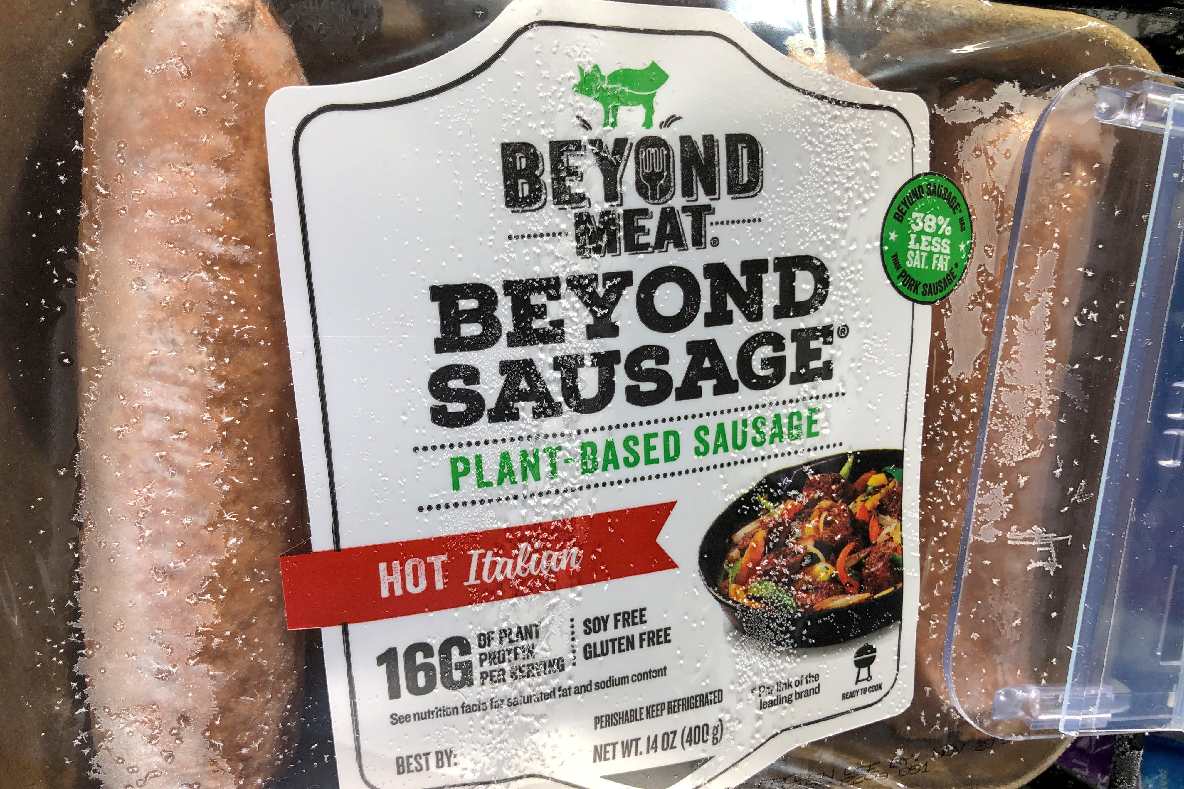 Salchichas vegetarianas de Beyond Meat.
