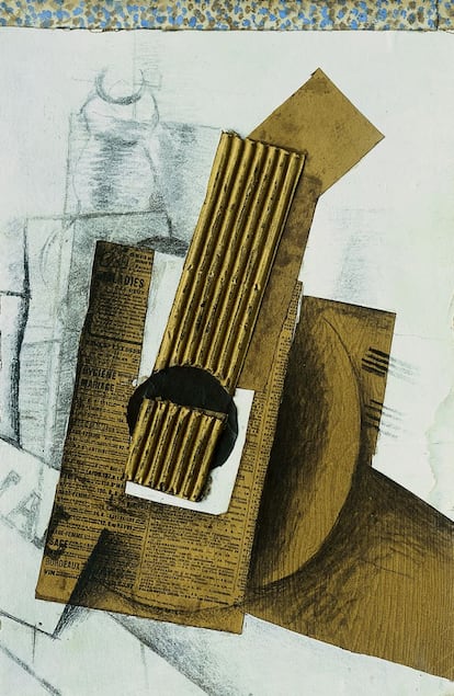 'Mandolina'. 1914. Carboncillo, papel, gouache y cartón.