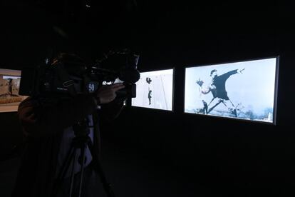 Presentación de la exposición del artista Banksy, en IFEMA.
