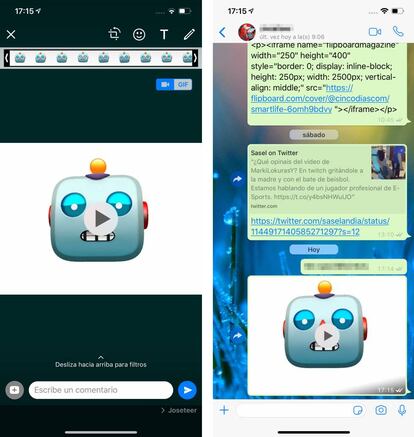 Enviar Animojis a través de WhatsApp