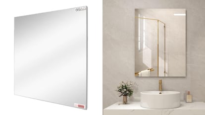 espejo con calefacción por infrarrojos