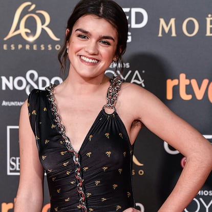 Así de sonriente posó ayer Amaia en la alfombra roja de los Premios Goya 2019. La artista, al igual que Rosalía o James Rhodes, actuó en la gala.  A su llegada posó con vestido de Paco Rabanne y, una vez más, apareció sin depilar. La cantante es una de las figuras con más influencia por normalizar el vello femenino corporal.