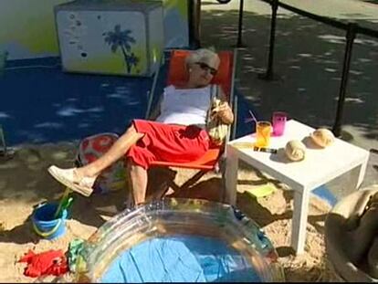 La estación madrileña de Nuevos Ministerios se transforma en playa por un día