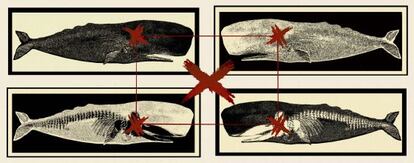 Ilustraci&oacute;n de Carlos Uriondo sobre Moby Dick. 