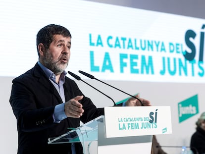 Jordi Sànchez, secretario general de Junts, durante la reunión este sábado del Consell Nacional de Junts.