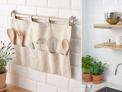 Ahorra espacio y aprovecha las paredes de la cocina con estos organizadores baratos de Ikea