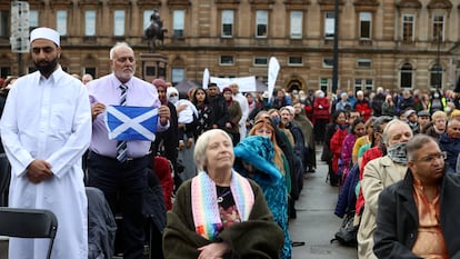 Orações contra a mudança climática: líderes de várias religiões se reuniram neste domingo em Glasgow, no início da COP26.