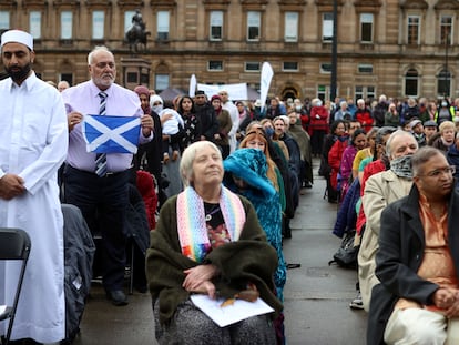 Orações contra a mudança climática: líderes de várias religiões se reuniram neste domingo em Glasgow, no início da COP26.