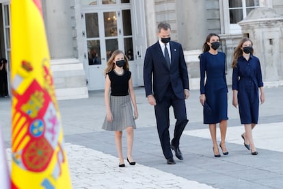 Homenaje de Estado a las víctimas de la covid-19 y reconocimiento a la sociedad, celebrado en el Palacio Real de Madrid, el 16 de julio de 2020.