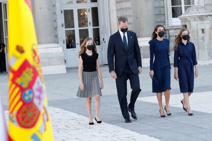 Homenaje de Estado a las víctimas de la covid-19 y reconocimiento a la sociedad, celebrado en el Palacio Real de Madrid, el 16 de julio de 2020.