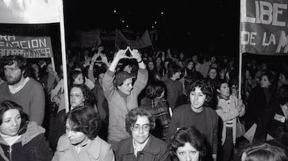 Manifestación feminista del Día de la Mujer de 1978 en Madrid.