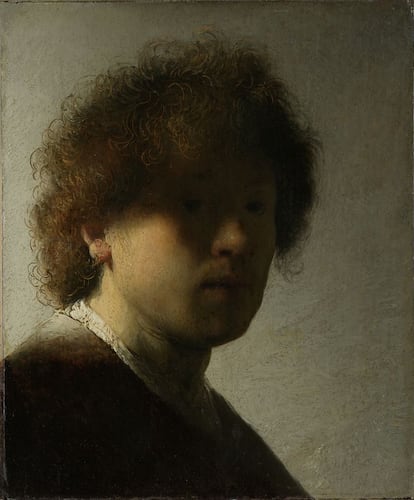 Autorretrato de Rembrandt de 1628.