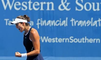 Muguruza festeja en Cincinnati.