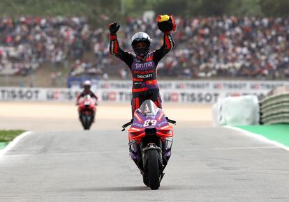 Jorge Martín, tras ganar el GP de Portugal el pasado marzo.