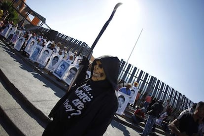 Una protesta, en el Ayuntamiento de Chilpancingo. 