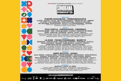 Este es el cartel de la nueva edición del festival Sonorama Ribera.
